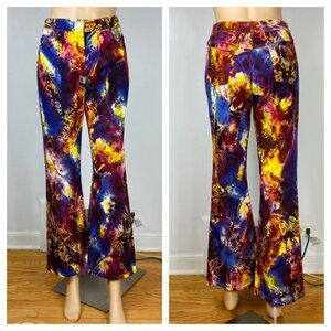 Vtg Y2K St. John Tie Dye Print 26” x 29” Flare Jeans Size 2 Psychedelic Rave